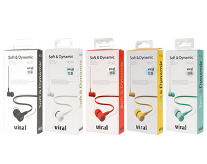 Viral(바이럴) VE-20 줄꼬임방지 플랫코드 MP3 스마트폰 아이폰 갤럭시 다양한호환성 패션이어폰 